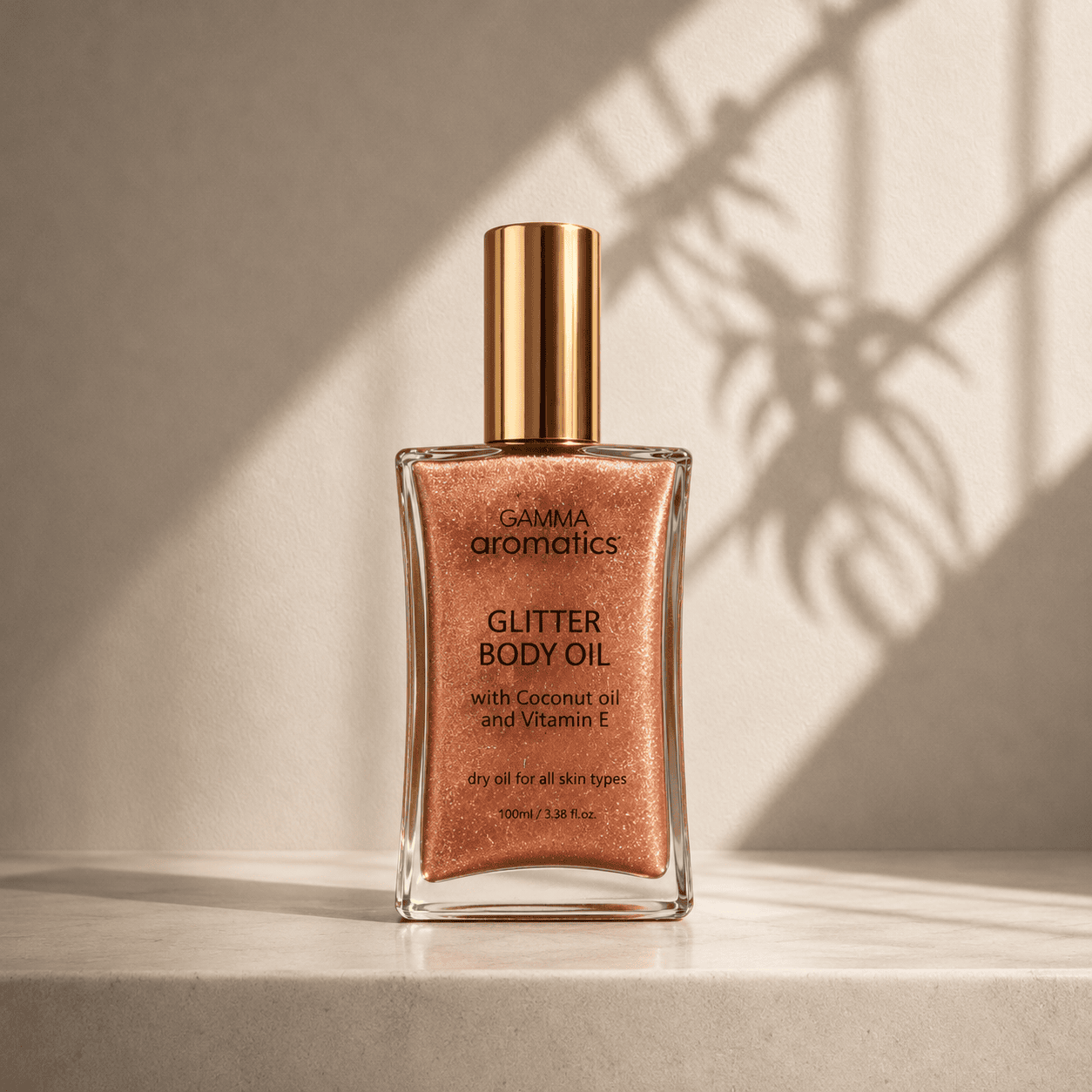 GLITTER BODY OIL 50ML - ROSE